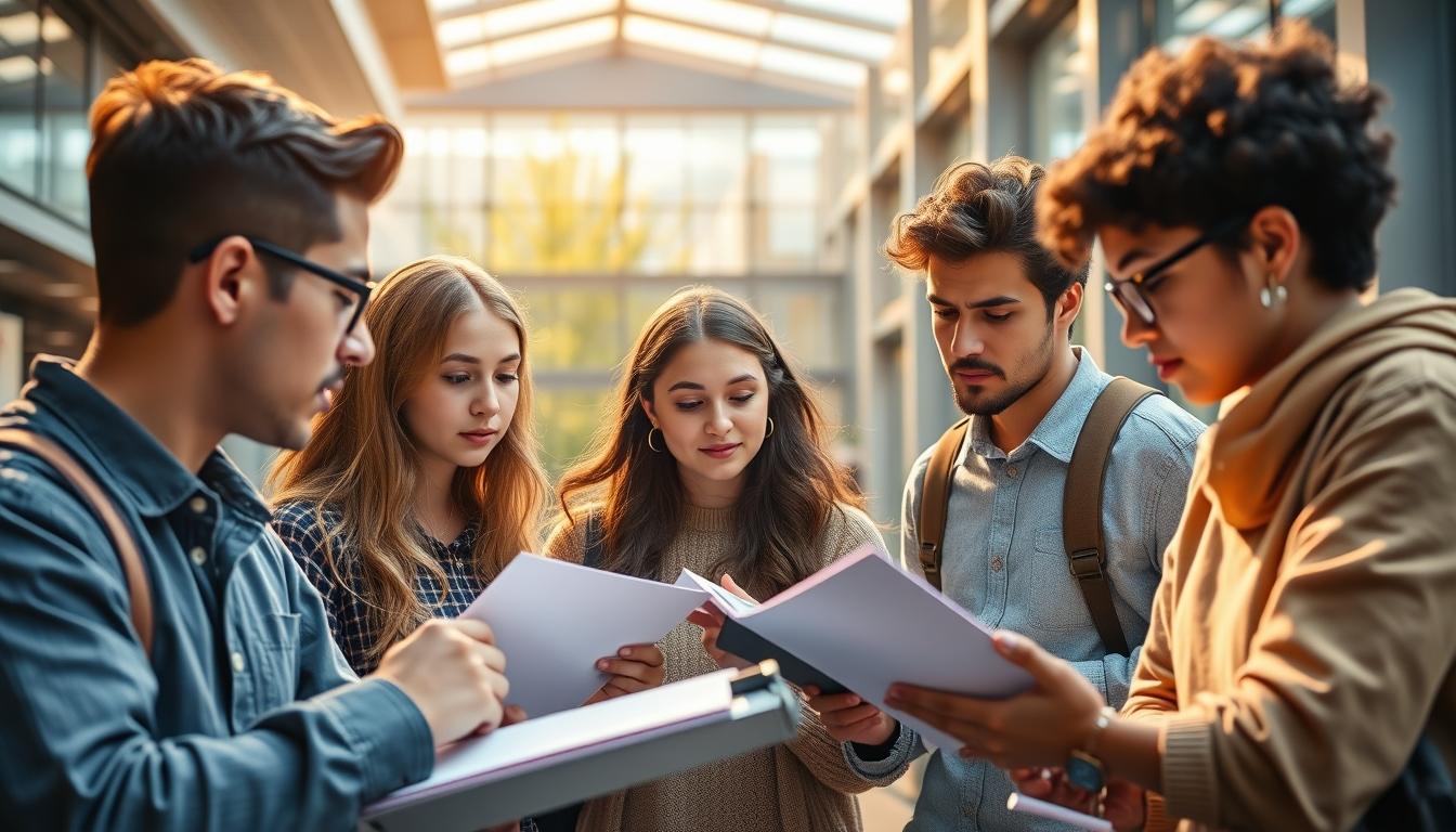 Student using learning strategies while studying