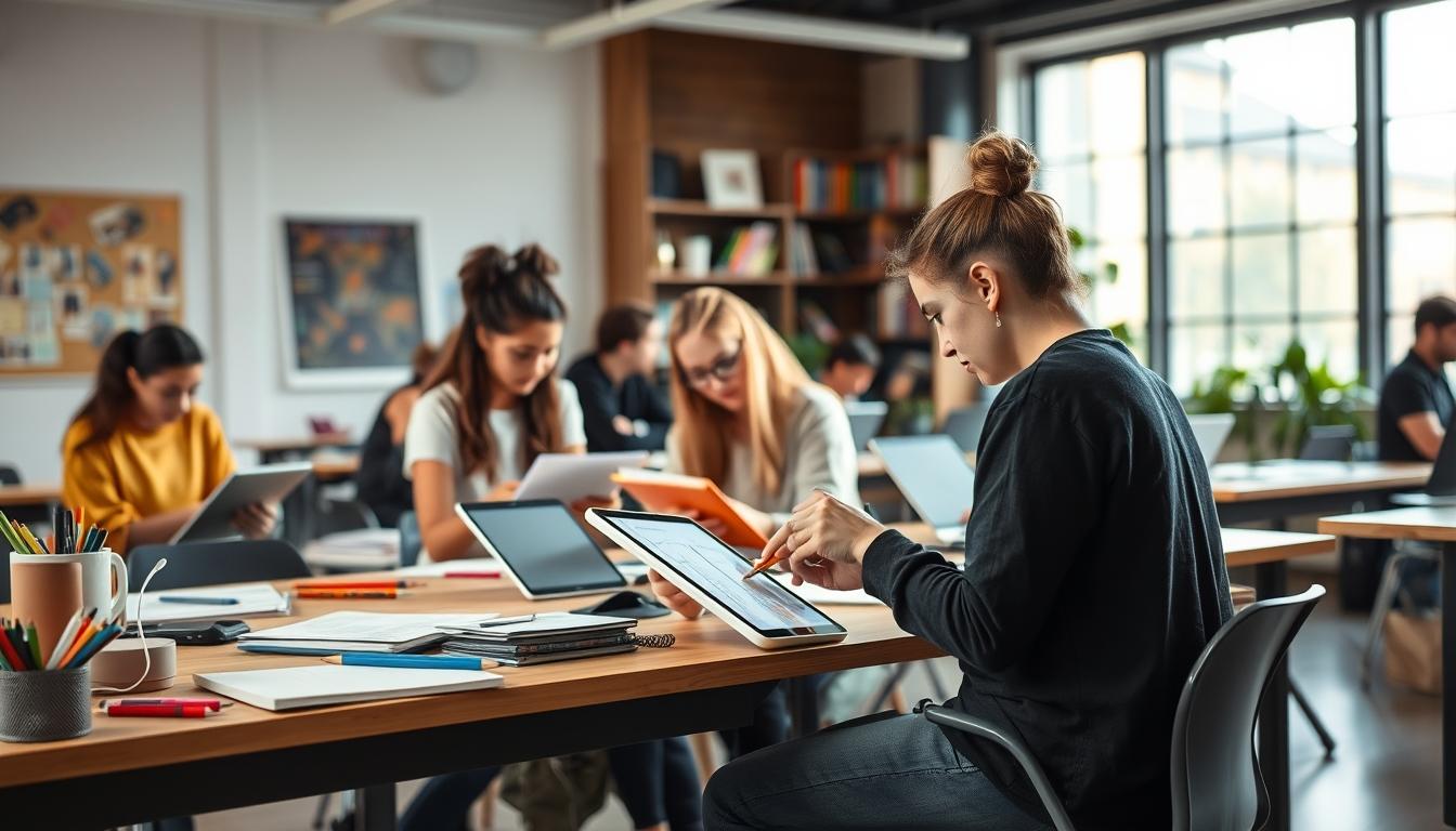 Student developing practical and academic skills